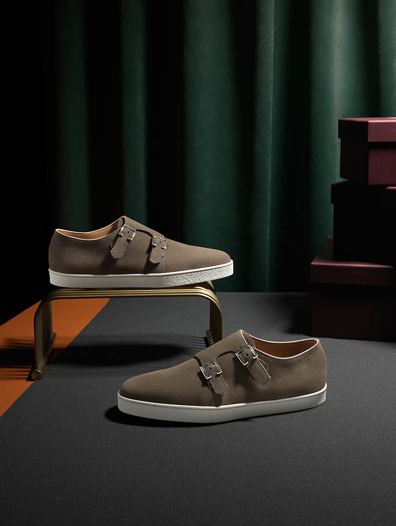 Packshot Factory - Footwear - John Lobb double-buckle suede plimsole