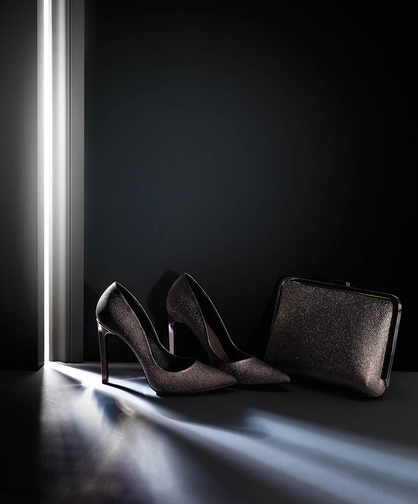 Packshot Factory - Footwear - Karen Millen stilletoes and purse