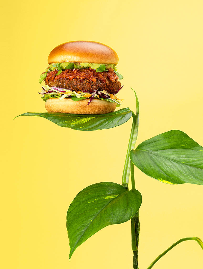 Packshot Factory - Fruits and vegetables - Vegeterian burger