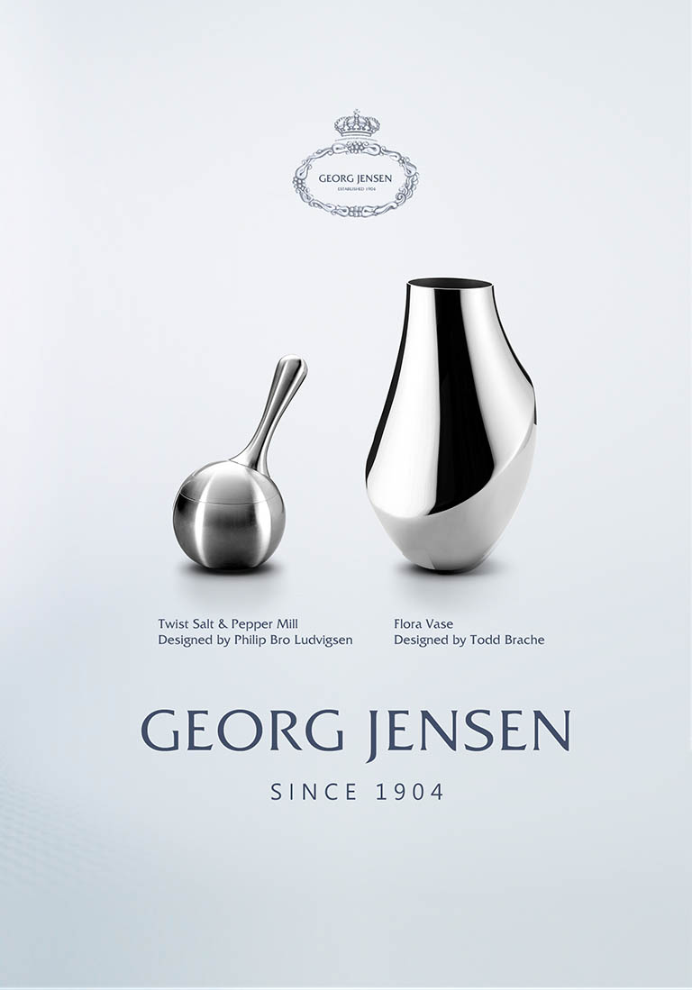 Packshot Factory - Homeware - Georg Jensen flower vase and salt and pepper set
