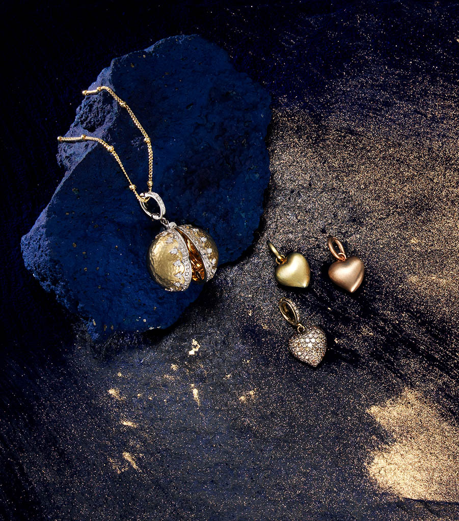Jewellery Photography of Annoushka jewellery heart pendants by Packshot Factory