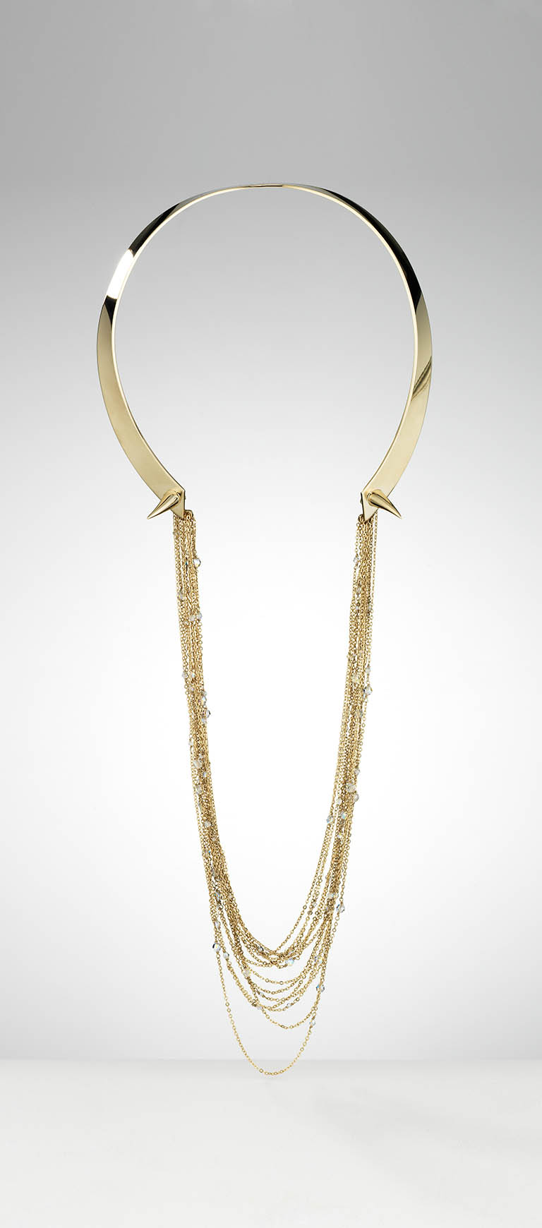 Jewellery Photography of Eden Diodati gold necklace with chain by Packshot Factory