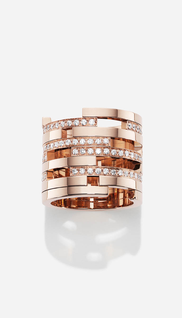 Jewellery Photography of Maison Dauphin gold band with diamonds by Packshot Factory