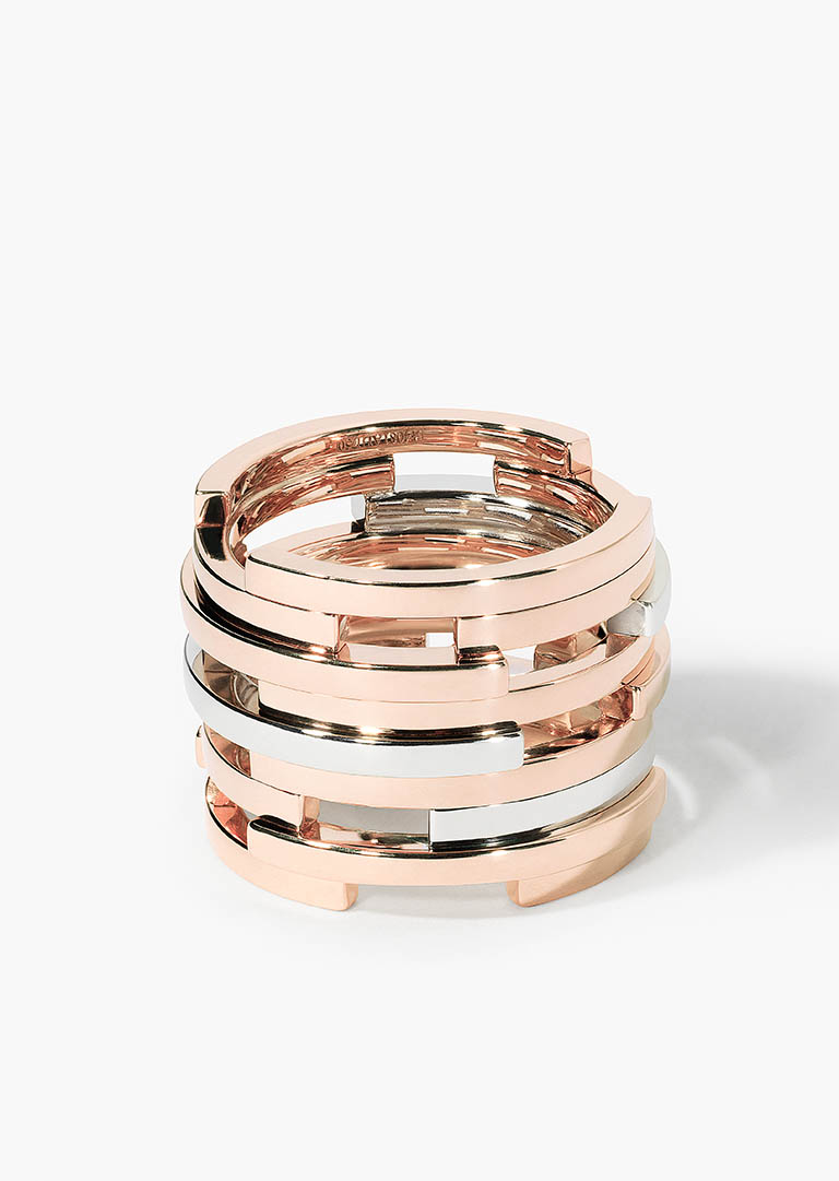 Jewellery Photography of Maison Dauphin white and pink gold band by Packshot Factory