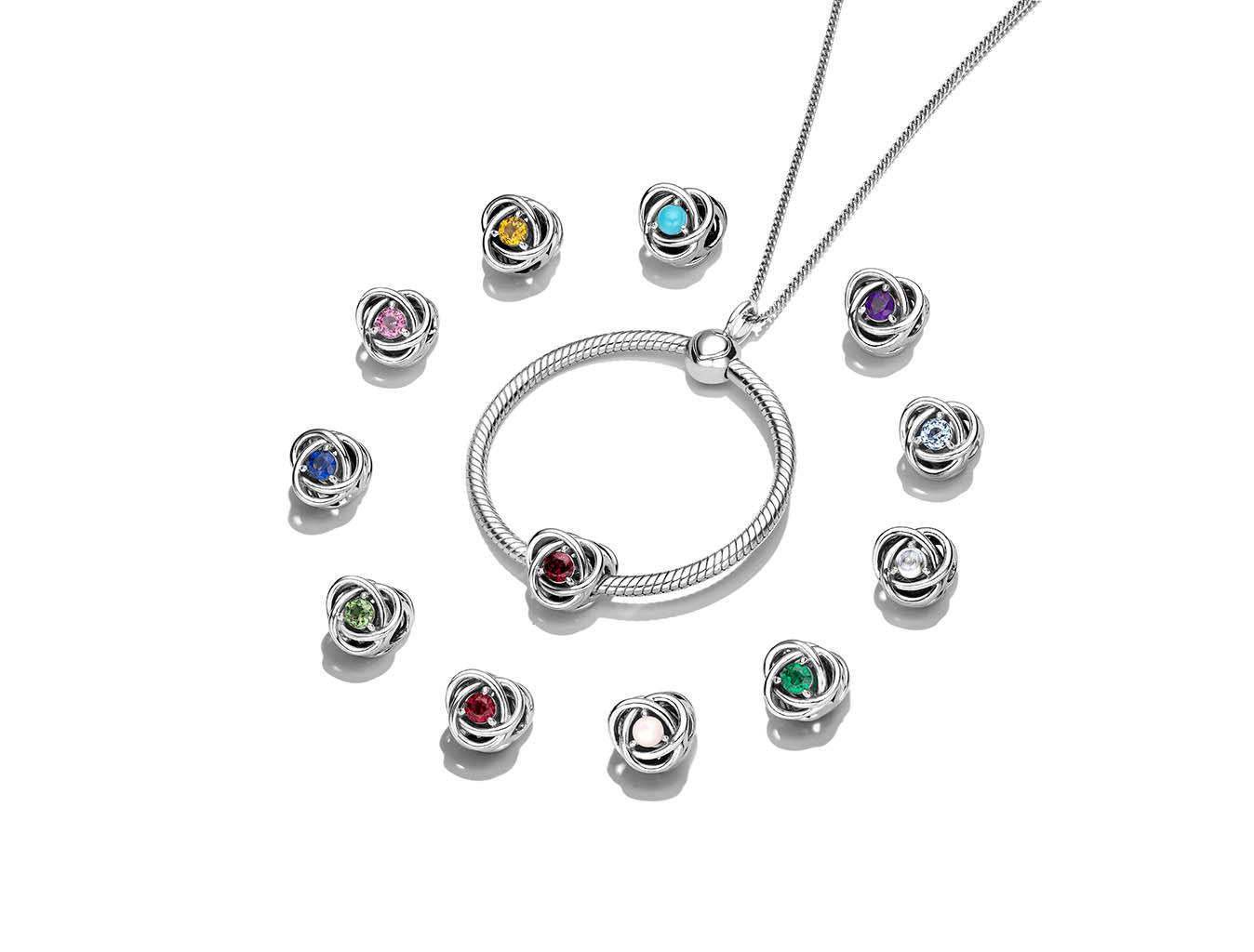 Jewellery Photography of Pandora jewellery pendants by Packshot Factory
