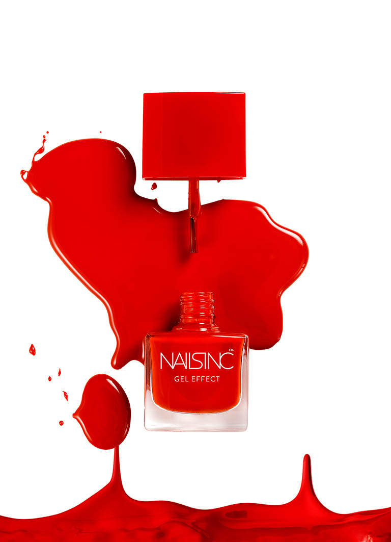 Packshot Factory - Makeup - Nails Inc nail polish and splatter