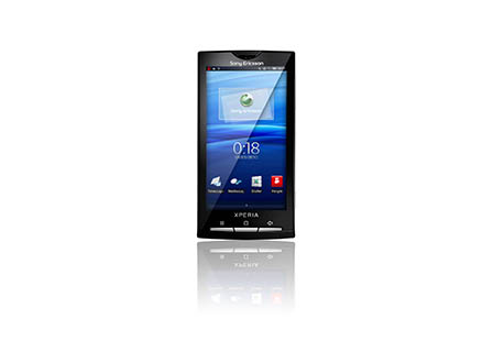 White background Explorer of Sony Ericsson mobile phone