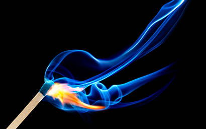 Liquid / Smoke Photography of Match igniting