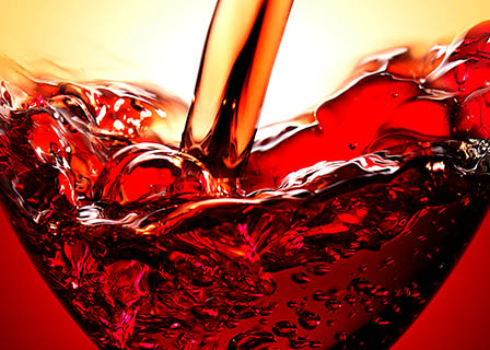 Liquid Explorer of Red wine glass pour