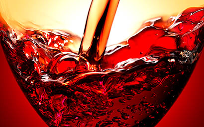 Liquid Explorer of Red wine glass pour
