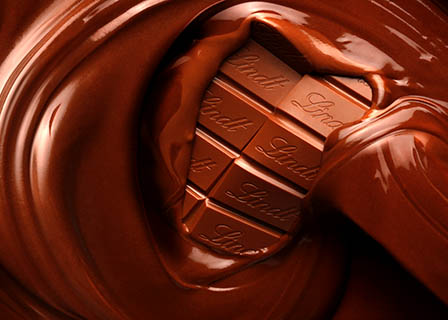 Food Photography of Lindt melting chocolate