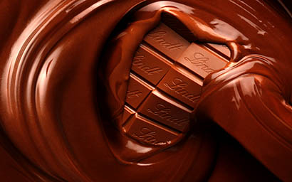 Food Photography of Lindt melting chocolate