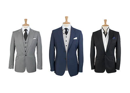 White background Explorer of Moss Bros men's suits