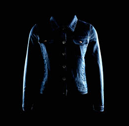 Black background Explorer of Levi's jeans jacket