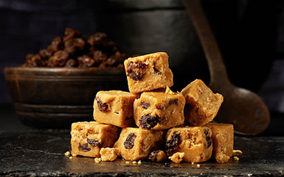 Food Photography of Fudge rustic setting