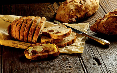 Baked Explorer of Paul's Bakery sliced olive bread