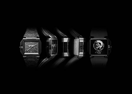 Black background Explorer of Diesel watch