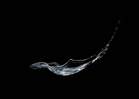 Liquid Explorer of Water splash on black background