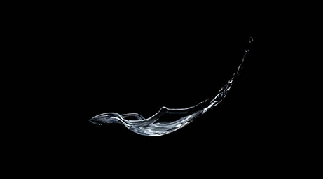 Black background Explorer of Water splash on black background