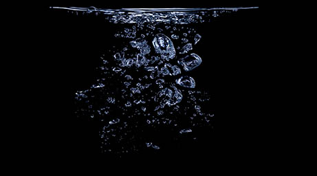 Black background Explorer of Water bubbles