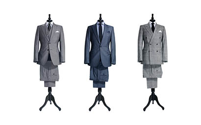 White background Explorer of Burberry men's suits on mannequin