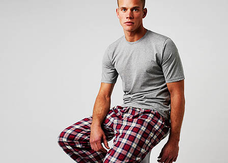 Mens fashion Explorer of Men's pyjama on model