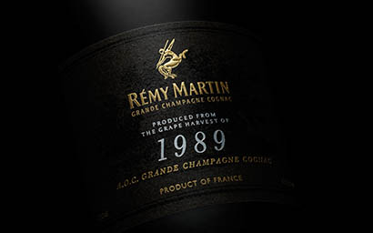 Black background Explorer of Remy Martin Champagne Cognac bottle