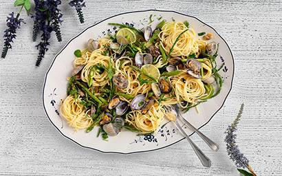 Food Photography of Pasta vongole