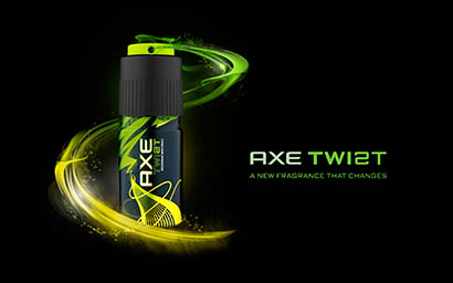 Black background Explorer of Axe Twist deodorant