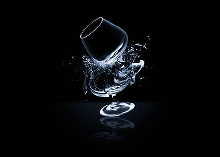 Glass Explorer of Cognac glasses smashed