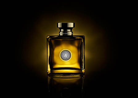 Cosmetics Photography of Versace perfume bottle