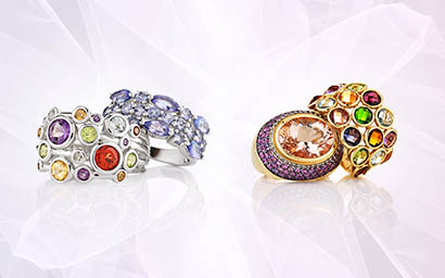 Jewellery Photography of Rings with gemstones