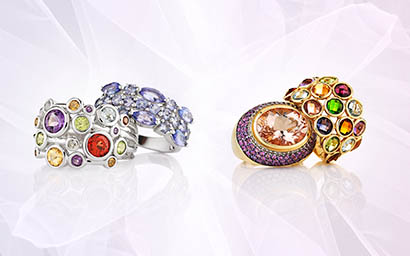 Fine jewellery Explorer of Rings with gemstones