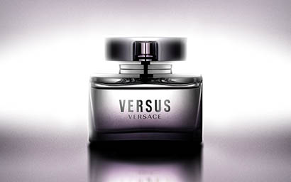 Coloured background Explorer of Versus Versace perfume bottle