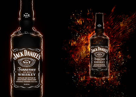 Creative still life product Photography of Jack Daniel's whiskey bottle
