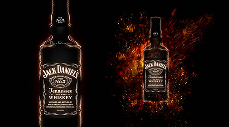 Creative still life product Photography of Jack Daniel's whiskey bottle