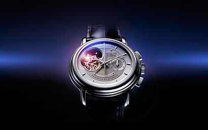 Coloured background Explorer of Zenith Chronomaster men's watch