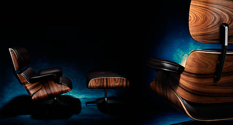Still life product Photography of Eames Lounge Chair and Ottoman