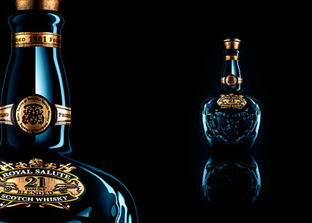 Drinks Photography of Chivas Royal Salute whisky bottle