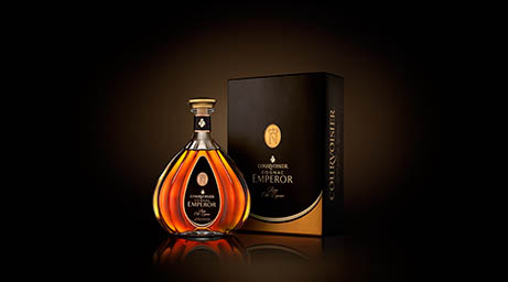 Drinks Photography of Courvoisier Cognac bottle and box
