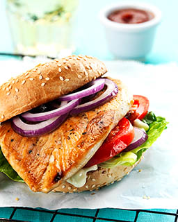 Advertising Still life product Photography of Burger with chips