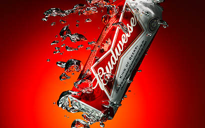 Coloured background Explorer of Budweiser beer can