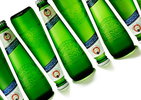 White background Explorer of Peroni beer bottles