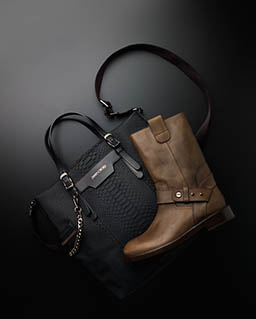 Leather goods Explorer of Jimmy Choo bag and boots