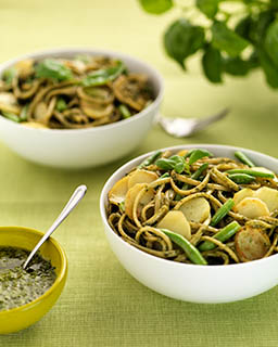 Food Photography of Pasta with pesto