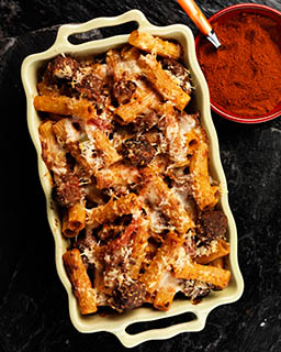 Food Photography of Jamie Oliver pasta bake