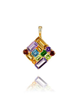 Pendant Explorer of Gold pendant with gemstones