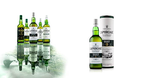 Bottle Explorer of Laphroaig whisky bottle and box