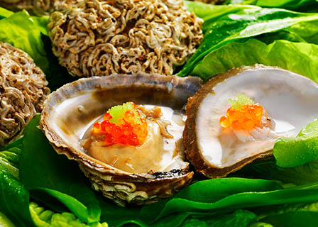 Food Photography of Oysters and caviar