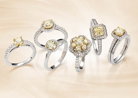Diamond Explorer of Platinum rings with yellow diamond